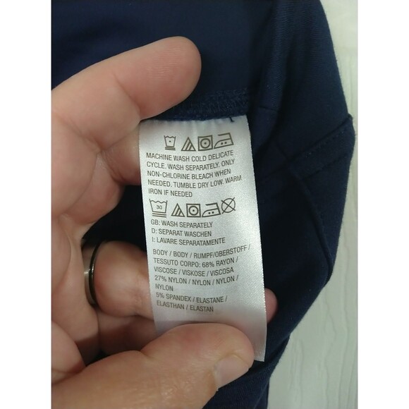 Belle By Kim Gravel Woman 10 Blue Flat Pants Pockets Gold Button Ankle... - Picture 7 of 8